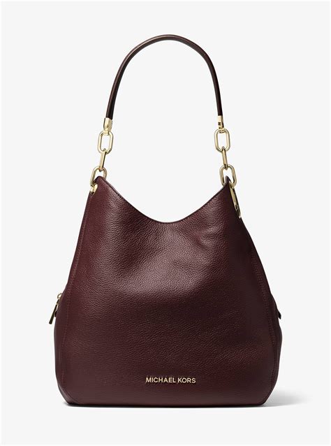 michael kors 30t9g0le3l|Lillie Large Pebbled Leather Shoulder Bag .